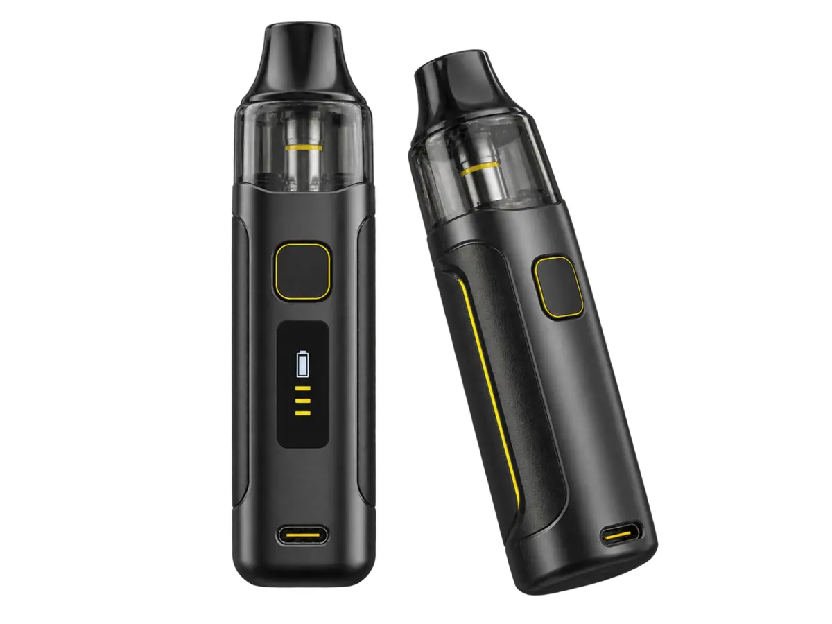 Ilustrasi perangkat vape dan pod untuk layanan perbaikan elektronik Direpair Semarang